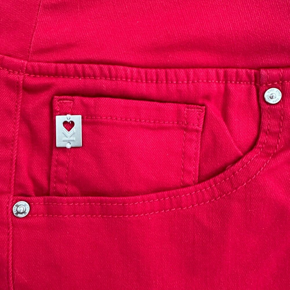 Belle by Kim Gravel Red Pull On Capri Pants 1X 16 Tall Stretch Comfort Waist - Picture 4 of 6